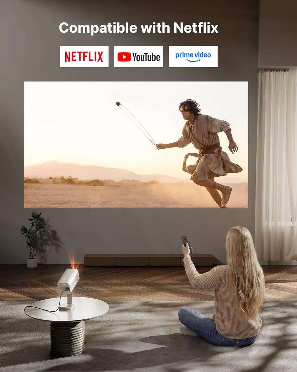 [Officially-Licensed APP & DoIby Audio] Smart Mini Projector with WiFi and Bluetooth, VOPLLS Portable Outdoor Projector 4K Support with TOF Real-Time Focus, Native 1080P Home Movie Projector - Image 7