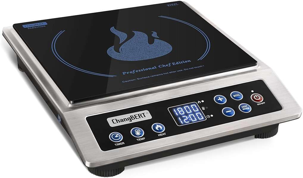 ChangBERT Induction Cooktop NSF Certified Professional Chef Edition Stove, 1800W Commercial Induction Burner with Schott Glass, Large Heating Coil Electric Hot Plate for Restaurant Hotel Food Station - Image 1