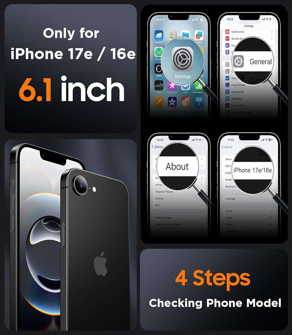 SPIDERCASE for iPhone 16e Case for iPhone 17e Case, Magnetic Translucent Matte Case with 2PCS Tempered Glass Screen Protector Slim Phone Case for iPhone 16E/17E 6.1'',Forest Green - Image 2