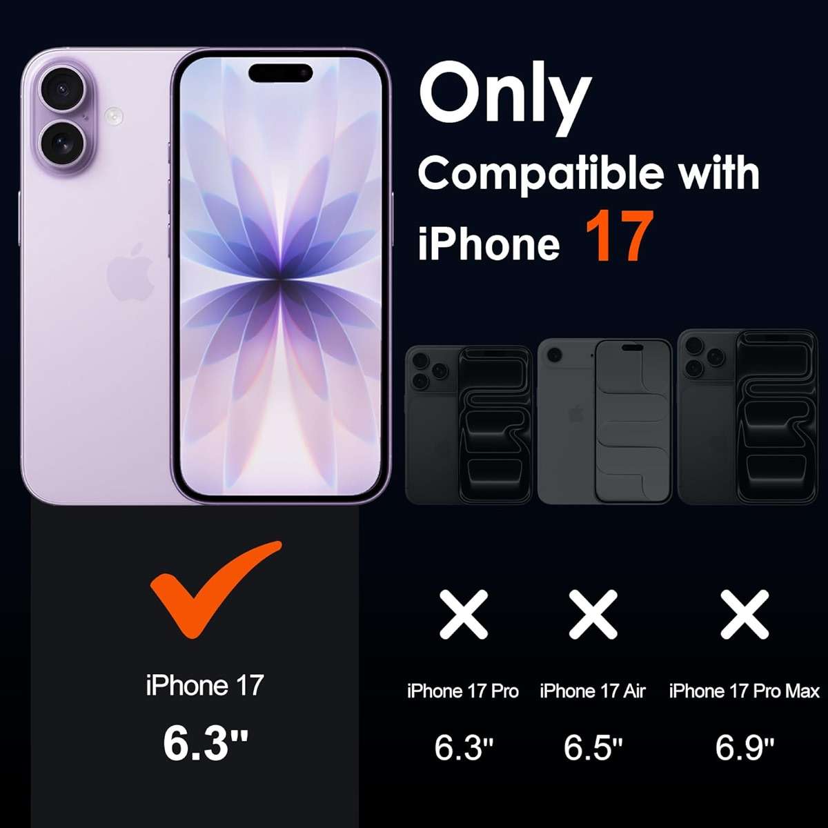 ivoler 3-in-1 Clear Case Designed for iPhone 17 6.3'' 2025 with 2 Pack Tempered Glass Screen Protector Military Shockproof Protective Hard Back Slim for iPhone 17 Cover - Clear - Image 2