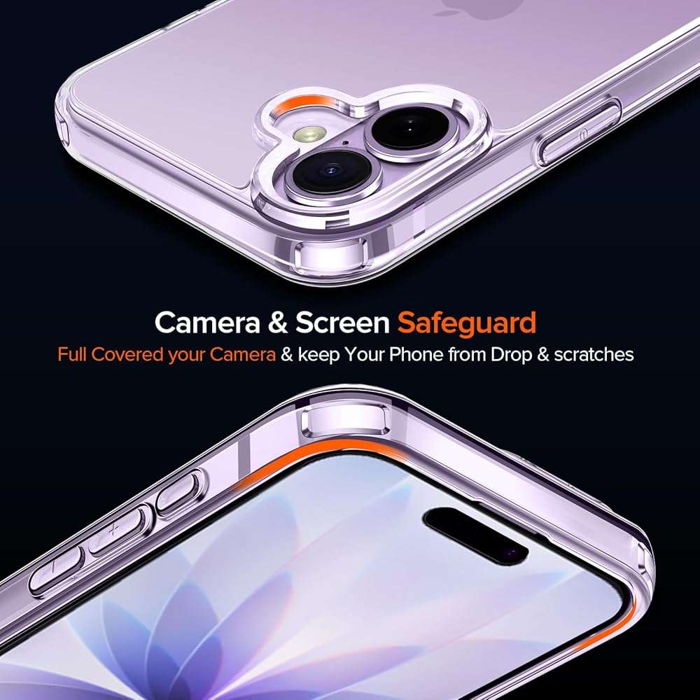 ivoler 3-in-1 Clear Case Designed for iPhone 17 6.3'' 2025 with 2 Pack Tempered Glass Screen Protector Military Shockproof Protective Hard Back Slim for iPhone 17 Cover - Clear - Image 6