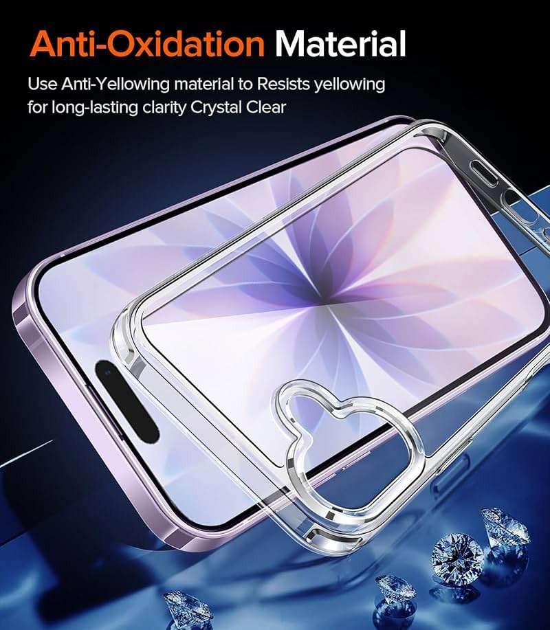 ivoler 3-in-1 Clear Case Designed for iPhone 17 6.3'' 2025 with 2 Pack Tempered Glass Screen Protector Military Shockproof Protective Hard Back Slim for iPhone 17 Cover - Clear - Image 7