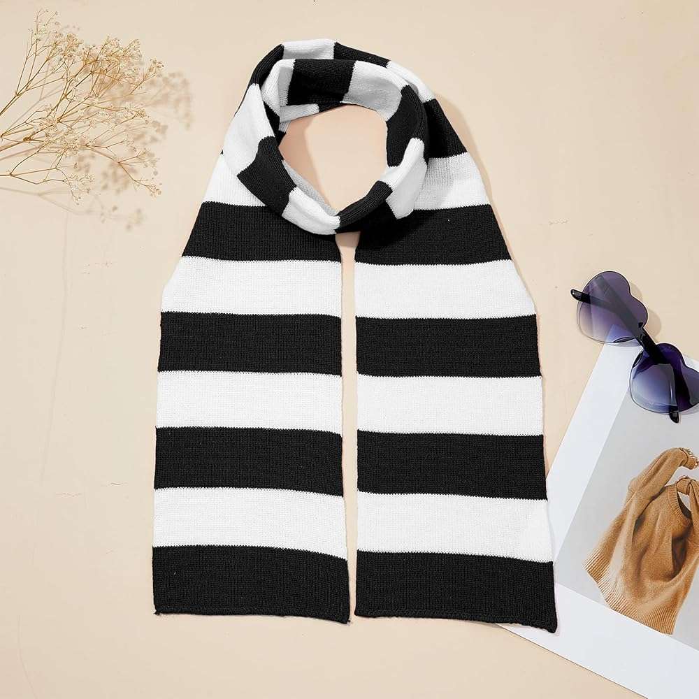 Zando Scarf for Men Fall Winter Scarf Soft Striped Scarf Men's Scarves Costume Accessory for Cosplay - Image 2