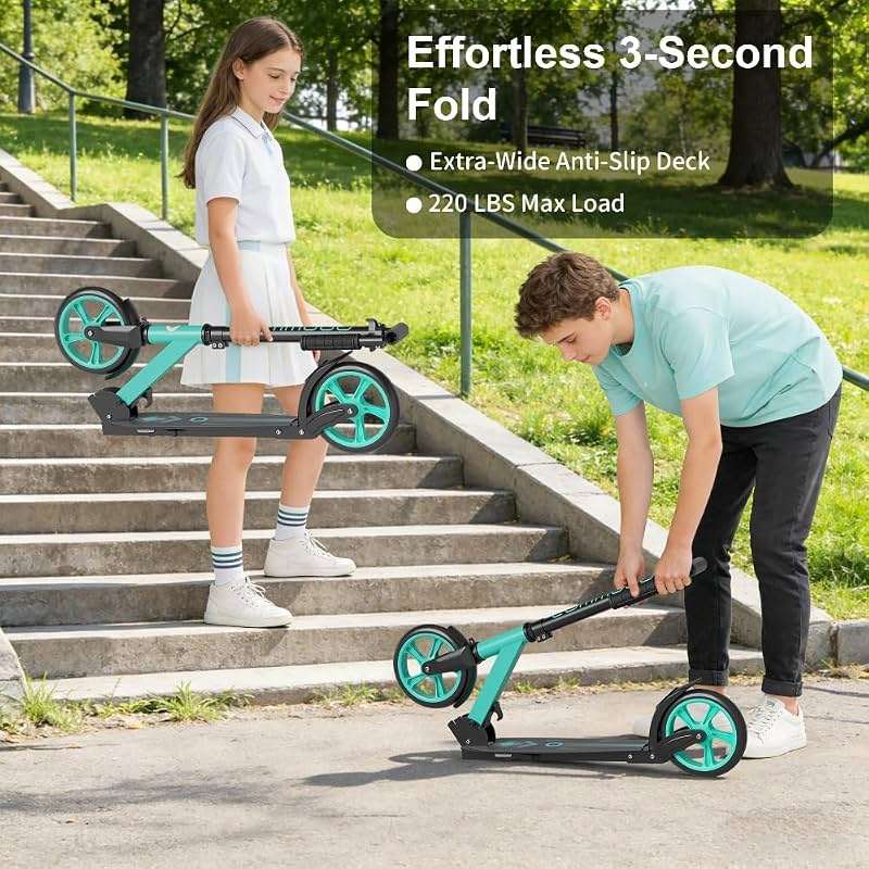 Kick Scooter for Kids 5-12, Teens, Adults, CPSC Certified Foldable Lightweight Sport Scooter with 8 Inch Wheels, Max Load 240 LBS, Gift for Childs - Image 5