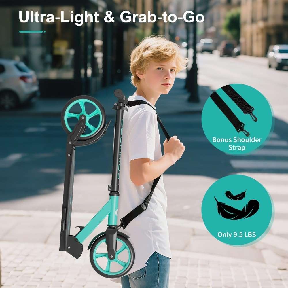Kick Scooter for Kids 5-12, Teens, Adults, CPSC Certified Foldable Lightweight Sport Scooter with 8 Inch Wheels, Max Load 240 LBS, Gift for Childs - Image 7