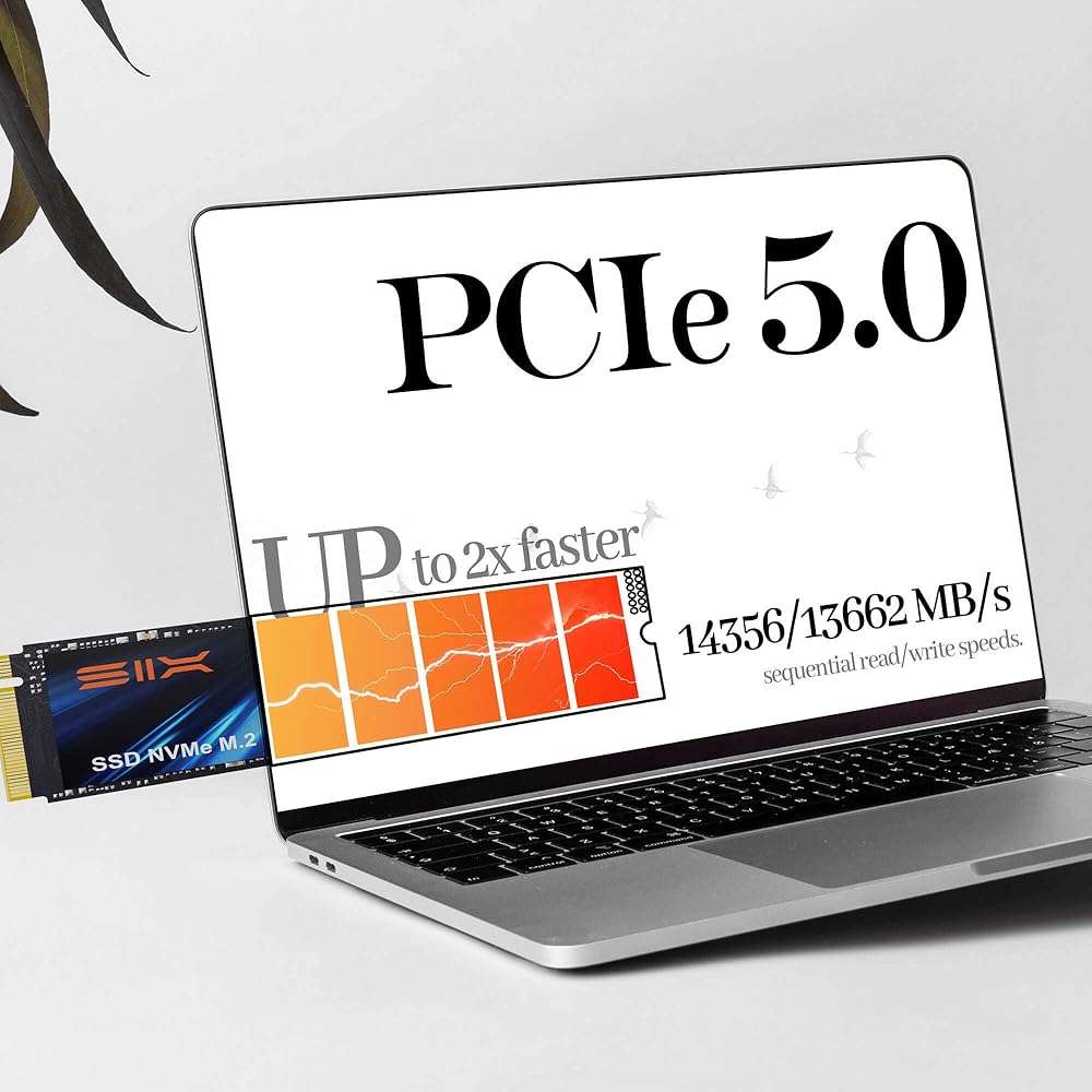 SIX NVME M.2 SSD 2TB - PCIe gen 5.0x4 X15000 SSD M.2 2280, Seq. Speed Up to 14,300MB/s,AI Computering Gaming by Internal Solid State Hard Drive for Laptop/Desktop PC Nvme m2 PCIe 5 2TB with Heatsink - Image 3