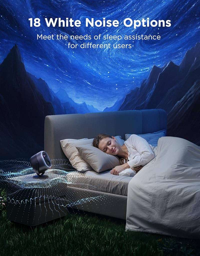 Govee Star Projector Lights, 7-Zone Colorful Nebula Effect, Compatible with Matter, 540ft² Coverage, LED Ceiling Lights for Bedroom, 50+ Scenes, 18 White Noise, Room Decor, Gifts for Kids, Sleep Lamp - Image 7