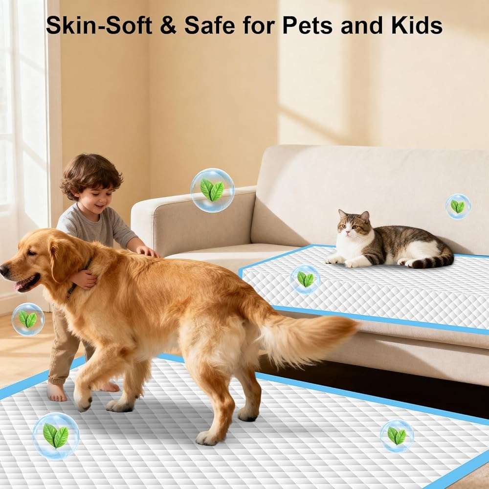 URPOWER Extra Large Dog Pee Pads 55"x29.5" 40 Count, 5XL Super Absorbent Puppy Pads Disposable Potty Training Pads for Dogs & Cats, Leak-Proof Wee Wee Pads, Pet Pee Pads for Car, Crate, Sofa - Image 6