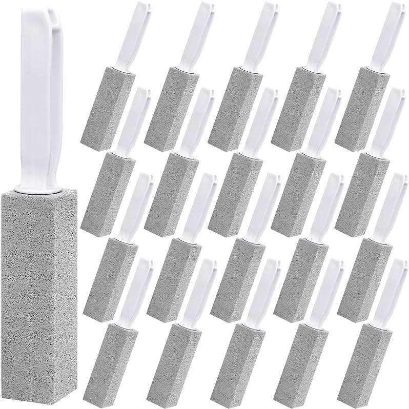 20 Pack Pumice Stone Toilet Bowl Cleaner Pumice Stone with Handle for Toilet Cleaning, Remove Limescale, Rust, Cleaning Supplies for Toilet, Pool, Bathroom, Sink - Image 1