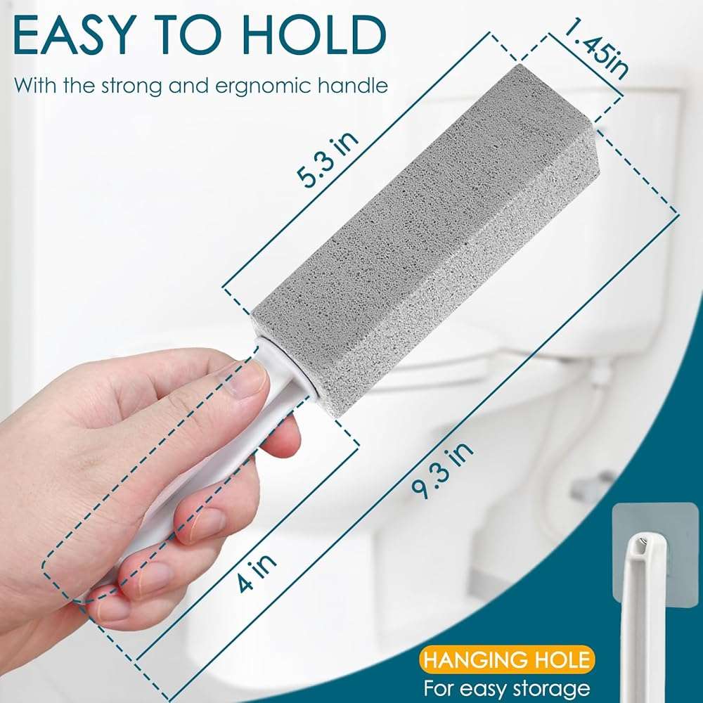 20 Pack Pumice Stone Toilet Bowl Cleaner Pumice Stone with Handle for Toilet Cleaning, Remove Limescale, Rust, Cleaning Supplies for Toilet, Pool, Bathroom, Sink - Image 2