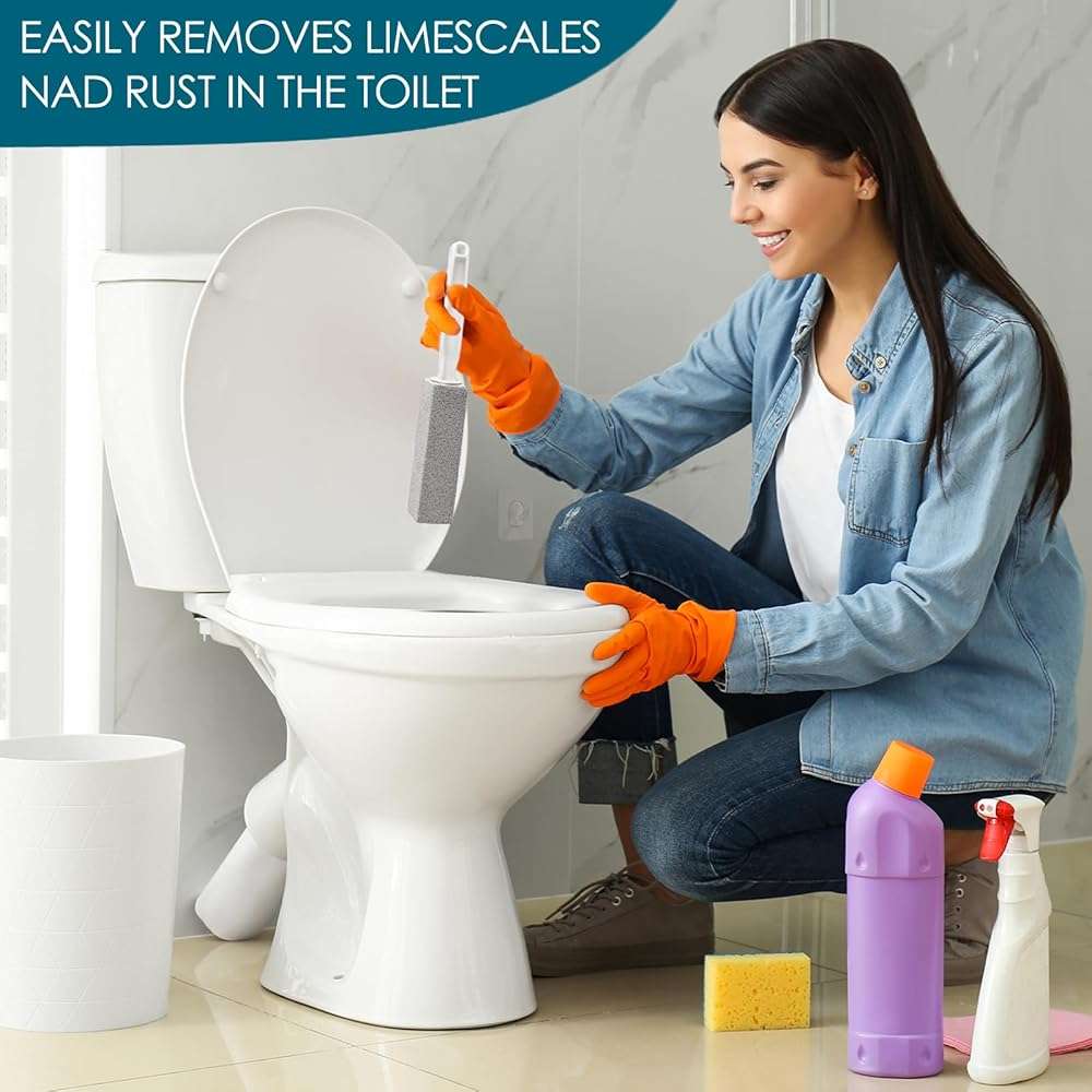 20 Pack Pumice Stone Toilet Bowl Cleaner Pumice Stone with Handle for Toilet Cleaning, Remove Limescale, Rust, Cleaning Supplies for Toilet, Pool, Bathroom, Sink - Image 6