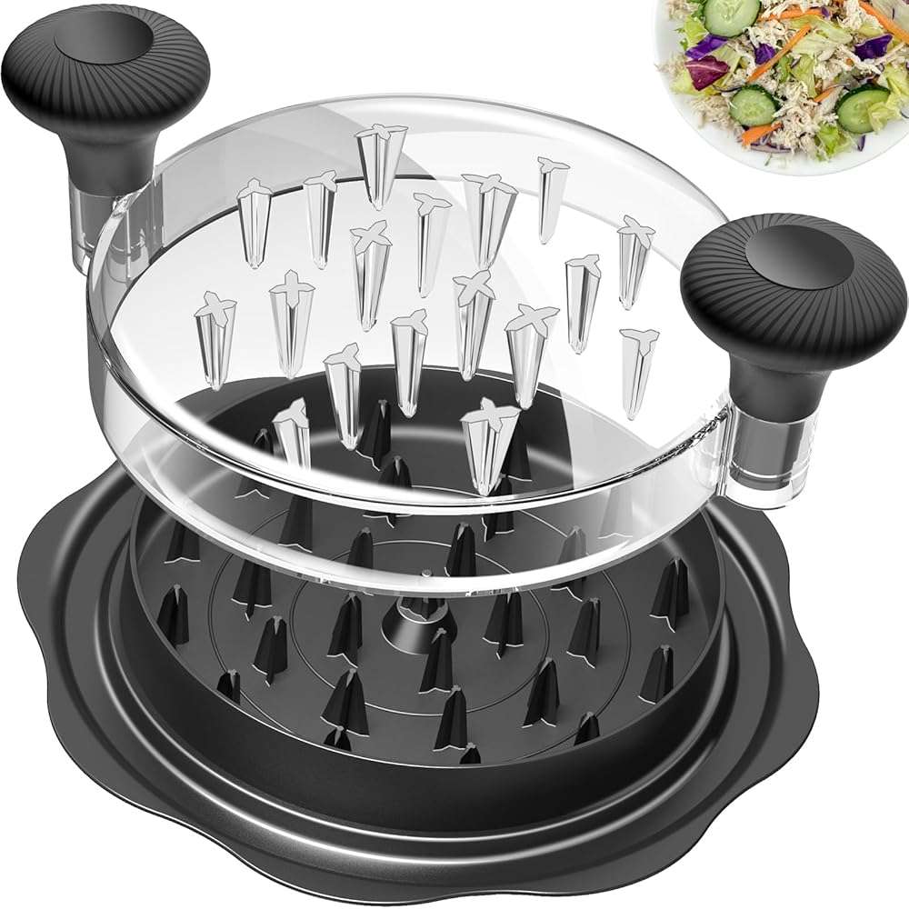 Ukeetap 10" Pro Chicken Shredder Tool Twist Large for Kitchen, BPA-Free Food-Safe Meat Grinder, Visible Chicken Breast Meat Shredder with Strong Anti-Slip Bottom & Ergonomic Handle, Black - Image 1