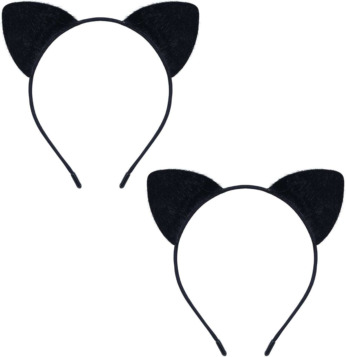 Wgyanjie 2 Pack Furry Cat Ears - Black Cat Ears Headband Cat Woman Costume Accessories Kitty Ear for Halloween - Image 1