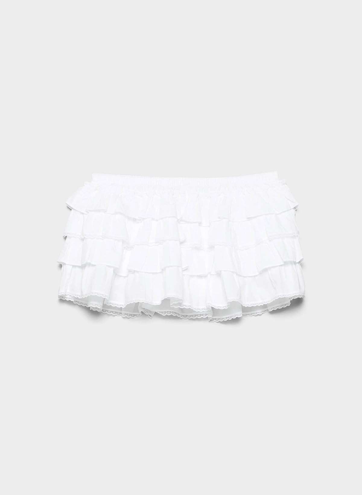 Mxiqqpltky Lace Trim Short Skirt for Women Y2k Pleated Skater Skirts Elastic Low Waist Ruffled Tiered Mini Skirts Prom Skorts - Image 5