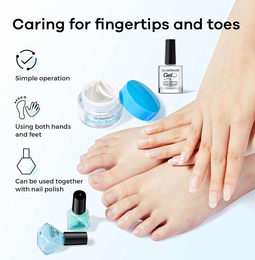 Glamonade Hard Nail Strengthening Cream: Nail strengthener and Cuticle Treatment To Repair Damaged Thin Nails and Dry Cracked Skin&Grow Nails, Plant-Based Scent, 1 oz,Essential Nail Care - Image 8