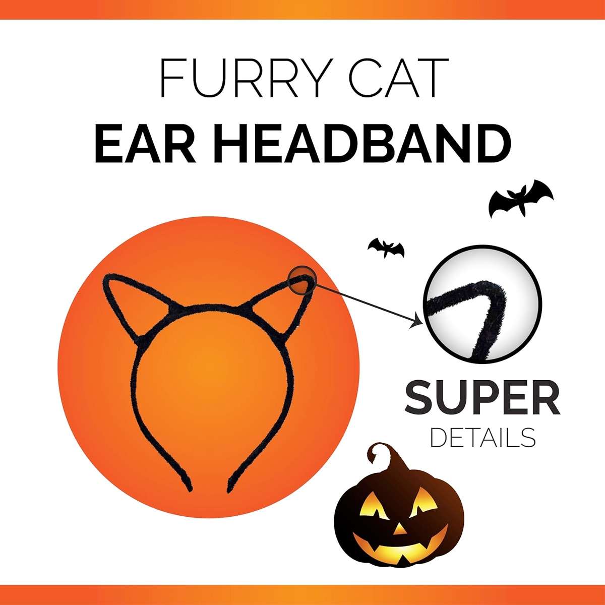 wonderCat LONDON Halloween Cat Ears Headband – Halloween Black Cat Ear Headband for Cosplay, Fancy Dress, Masquerade & Party Costumes - Black Cat Headbands - Image 8