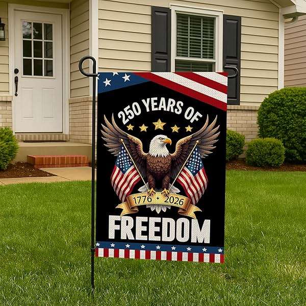 WENWELL 250 Years Anniversary Garden Flag,250th Anniversary USA Patriotic Banner Double-Sided with Eagle Design, 1776-2026 Commemorative, 12 x 18 Inch - Image 5