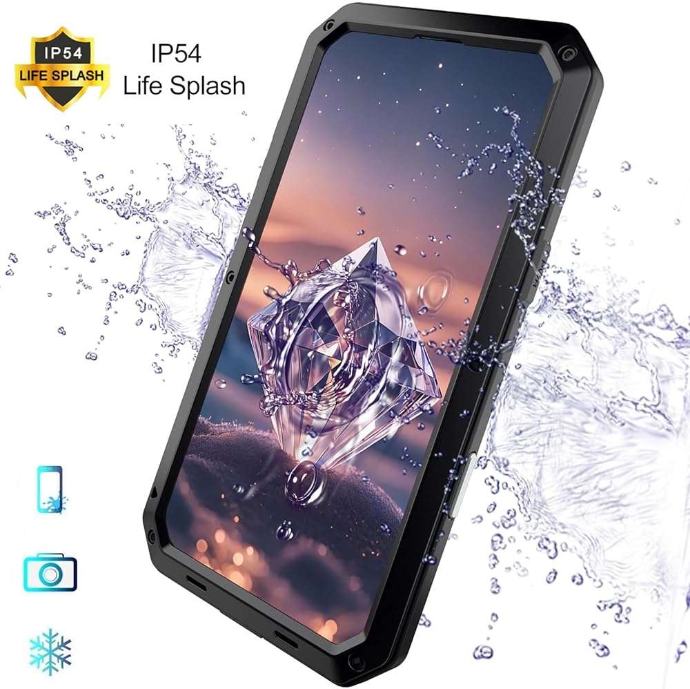 Marrkey Compatiable with iPhone 17 Case,360 Full Body Protective Cover Heavy Duty Shockproof [Tough Armour] Aluminum Alloy Metal Case with Silicone Built-in Screen Protector - Black - Image 8