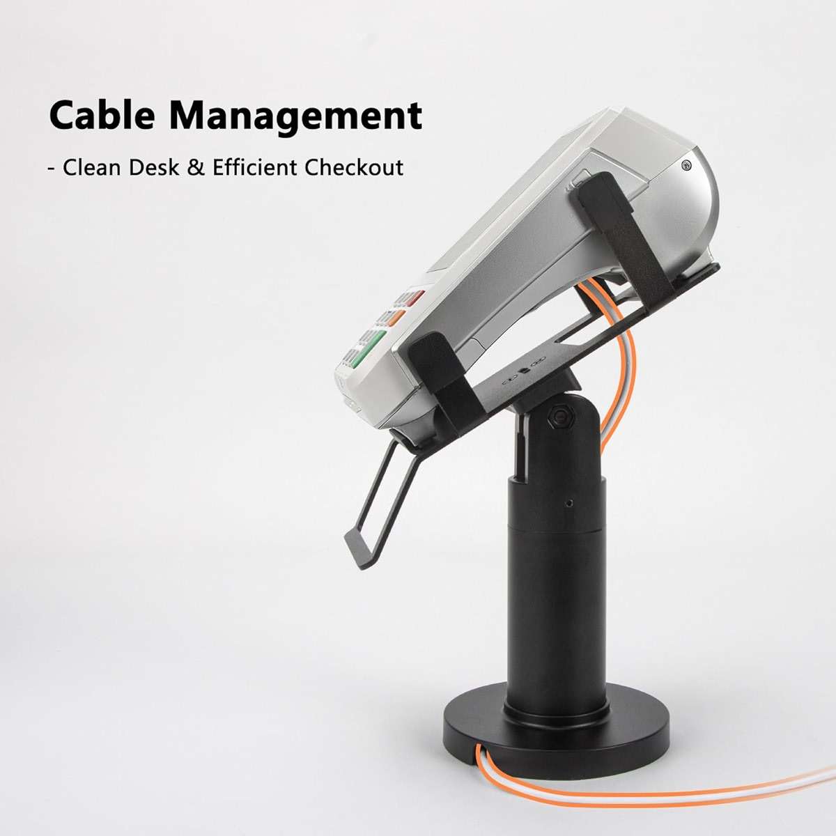 CRIZISTON Square Terminal Stand for Pax A80 – 7" Tall Swivel & Tilt POS Terminal Holder with Screw-in/Adhesive Install(Complete Kits), Credit Card Reader POS Machine Stand Compatible with Pax A80 - Image 5