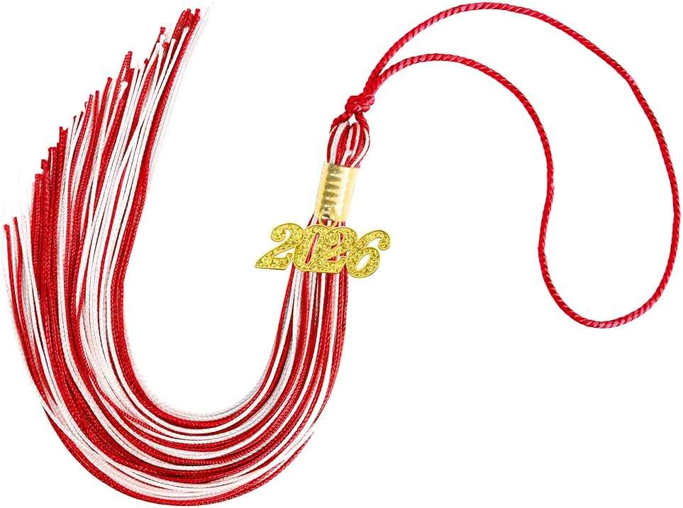 2026 Graduation Tassel, Tassel for Cap 2026, Cap Decorations, Charm Graduation Party Decorations 2026 Grad Cap Decorations for Graduation Gifts 2026 High School Red White - Image 1