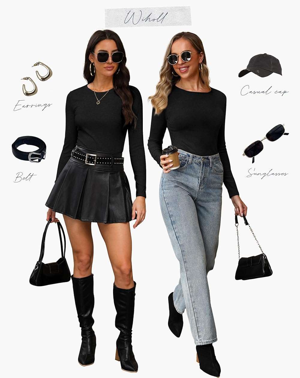 WIHOLL Long Sleeve Shirts for Women Fall Fashion Thermal Shirts Rib Knit Winter Clothing Warm Undershirts Basic T-Shirts - Image 4