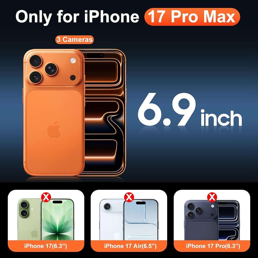 Temdan for iPhone 17 Pro Max Case Clear with Screen Protector, Compatible with Magsafe, Anti-Yellowing, Military-Grade Protection, Shockproof Slim Magnetic Phone Case Cover, Transparent - Image 2