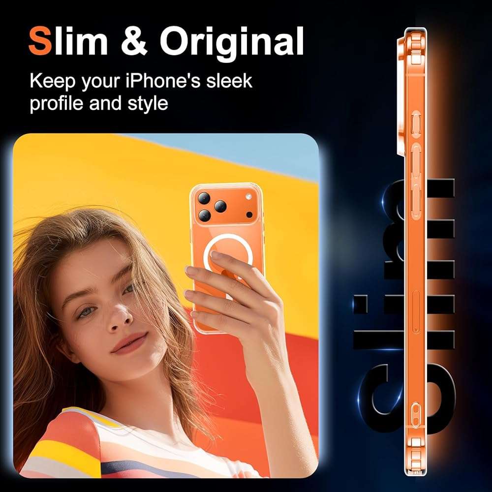 Temdan for iPhone 17 Pro Max Case Clear with Screen Protector, Compatible with Magsafe, Anti-Yellowing, Military-Grade Protection, Shockproof Slim Magnetic Phone Case Cover, Transparent - Image 7