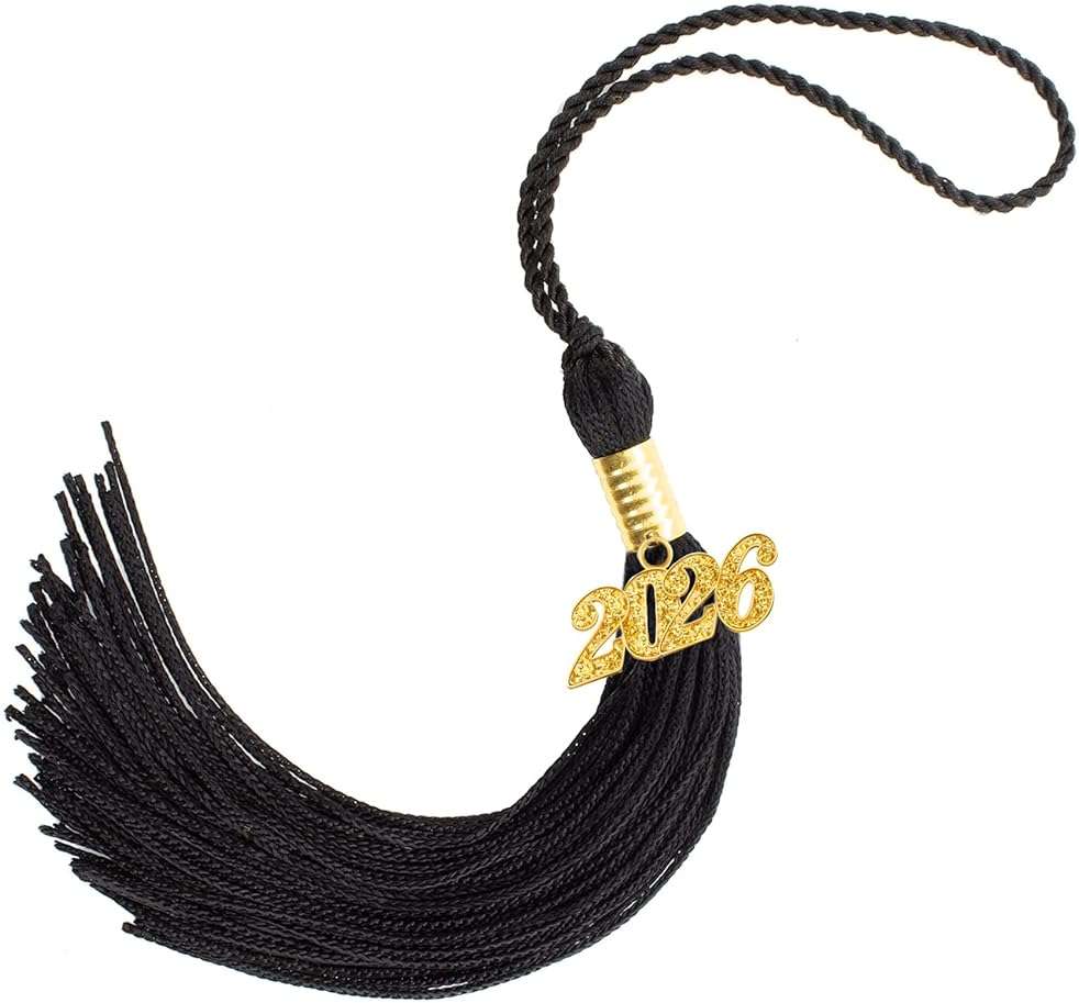 2026 Graduation Tassel, Graduation Tassel Black 2026 Grad Cap Tassels for Graduate Cap Hat Decorations with 2026 Year Gold Charm for Graduations Ceremonies Accessories - Image 1