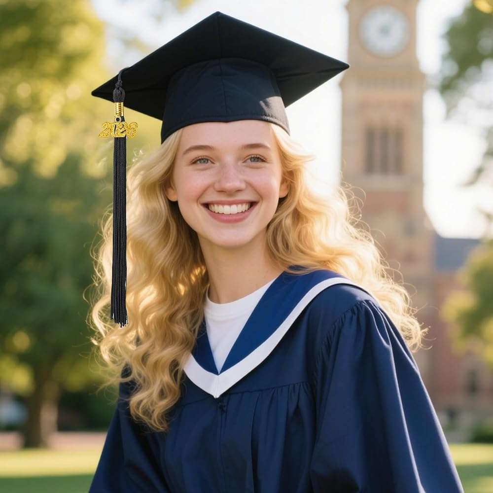2026 Graduation Tassel, Graduation Tassel Black 2026 Grad Cap Tassels for Graduate Cap Hat Decorations with 2026 Year Gold Charm for Graduations Ceremonies Accessories - Image 2