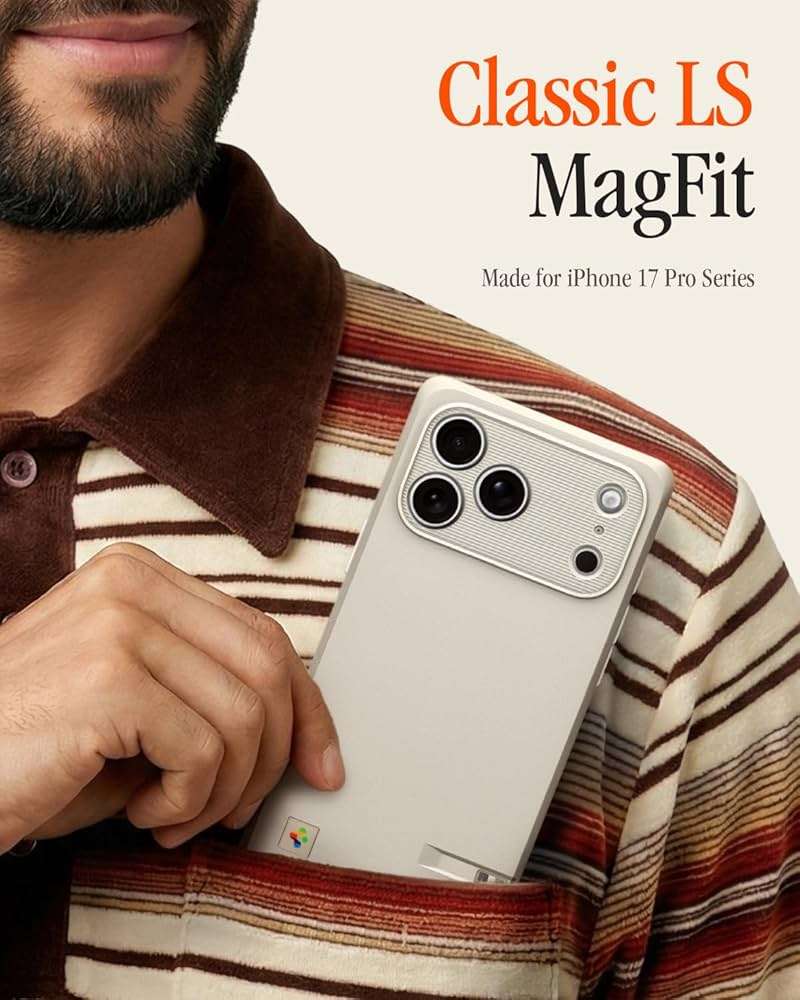 Spigen for iPhone 17 Pro Max Case, Classic LS MagFit [Camera Control Button] [Compatible with Magsafe] - Stone - Image 2
