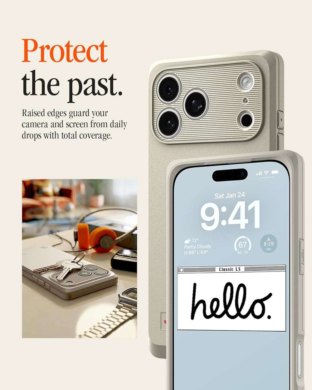 Spigen for iPhone 17 Pro Max Case, Classic LS MagFit [Camera Control Button] [Compatible with Magsafe] - Stone - Image 4