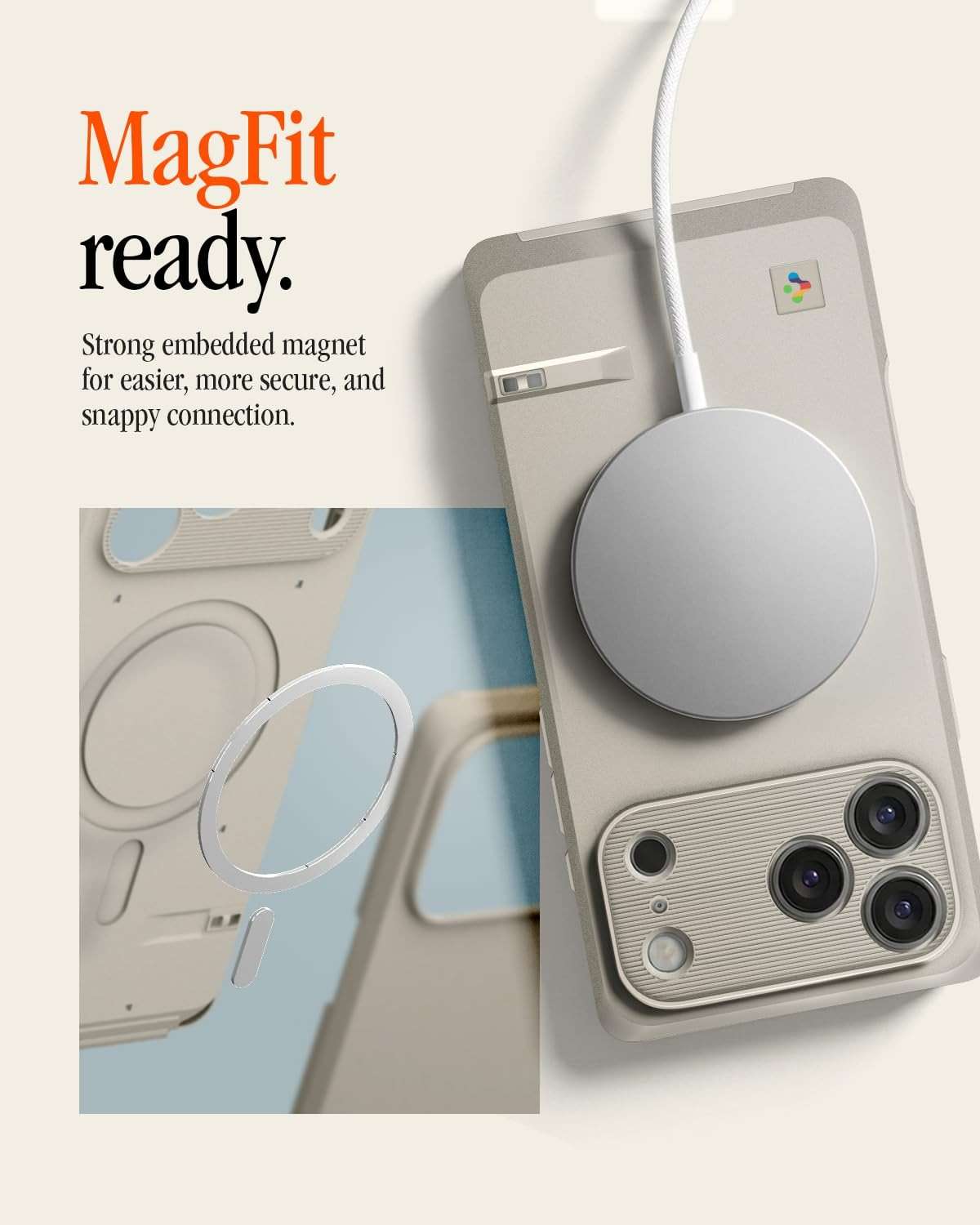 Spigen for iPhone 17 Pro Max Case, Classic LS MagFit [Camera Control Button] [Compatible with Magsafe] - Stone - Image 6