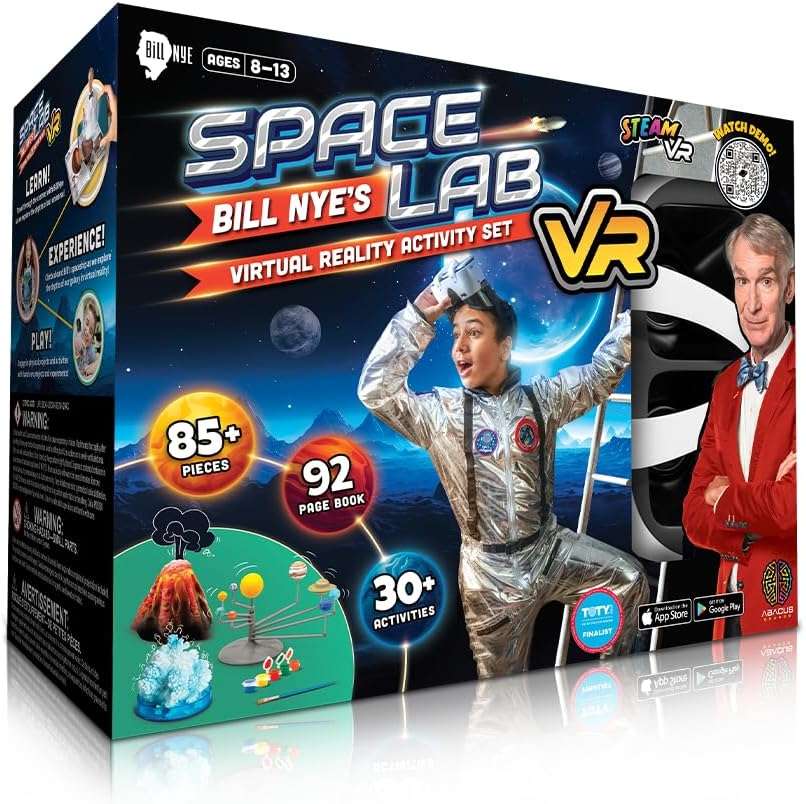 Abacus Brands Bill Nye's VR Space Lab - Virtual Reality Kids Science Kit, Book and Interactive STEM Learning Activity Set (Bill Nye Space (2025 Version)) - Image 1