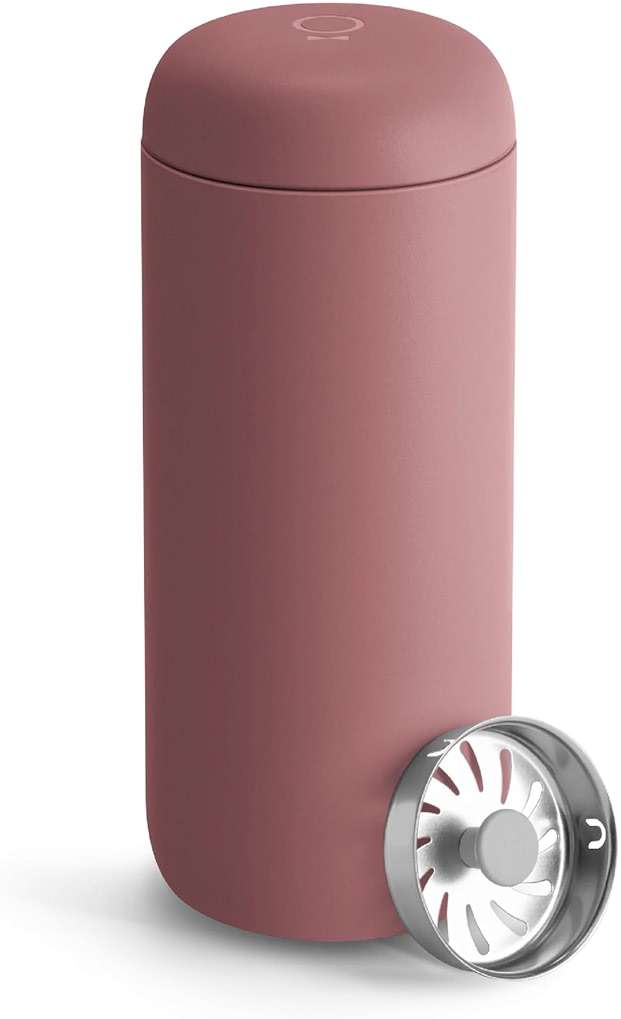 Fellow Carter Move Travel Mug - Vacuum-Insulated Stainless Steel Coffee and Tea Tumbler with Ceramic Interior and Splash Guard, 16 oz Cup - Desert Rose - Image 1