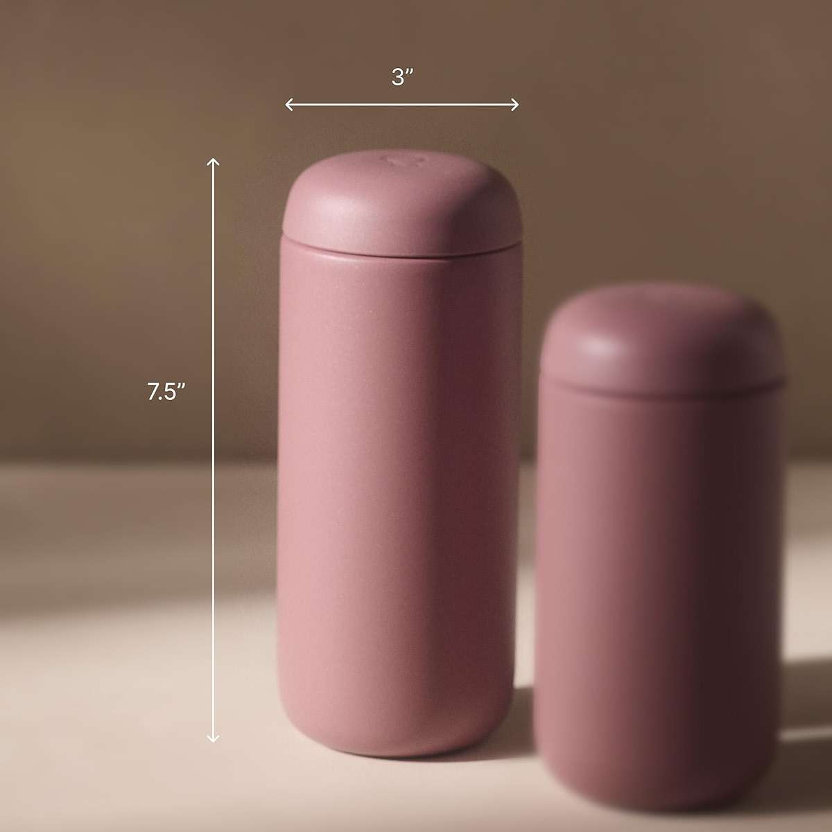 Fellow Carter Move Travel Mug - Vacuum-Insulated Stainless Steel Coffee and Tea Tumbler with Ceramic Interior and Splash Guard, 16 oz Cup - Desert Rose - Image 2