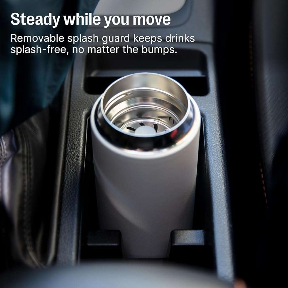 Fellow Carter Move Travel Mug - Vacuum-Insulated Stainless Steel Coffee and Tea Tumbler with Ceramic Interior and Splash Guard, 16 oz Cup - Desert Rose - Image 7