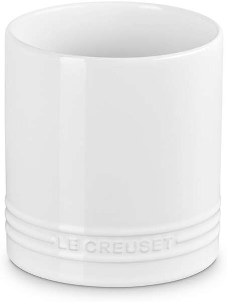 Le Creuset Stoneware Signature Straight Wall Utensil Crock, 1 qt., White - Image 3