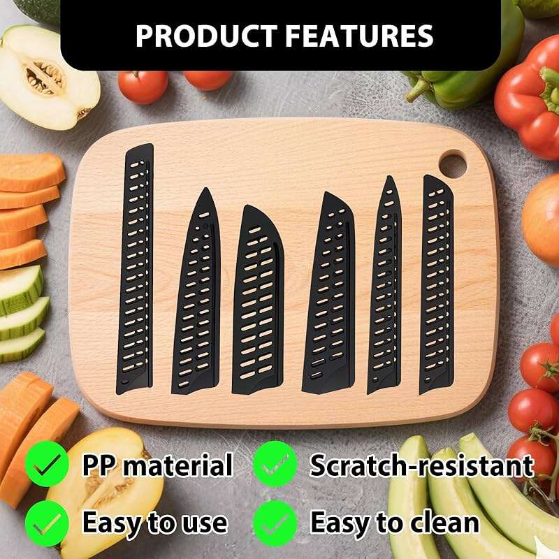 Framad 10PCS Paring Knife Sheath Set, Knife Covers or Sleeves Protector for Kitchen for 10" 8" 7" 6" 5" 3.5" Utility Carving Chef Bread Utility Paring Knife - Image 5