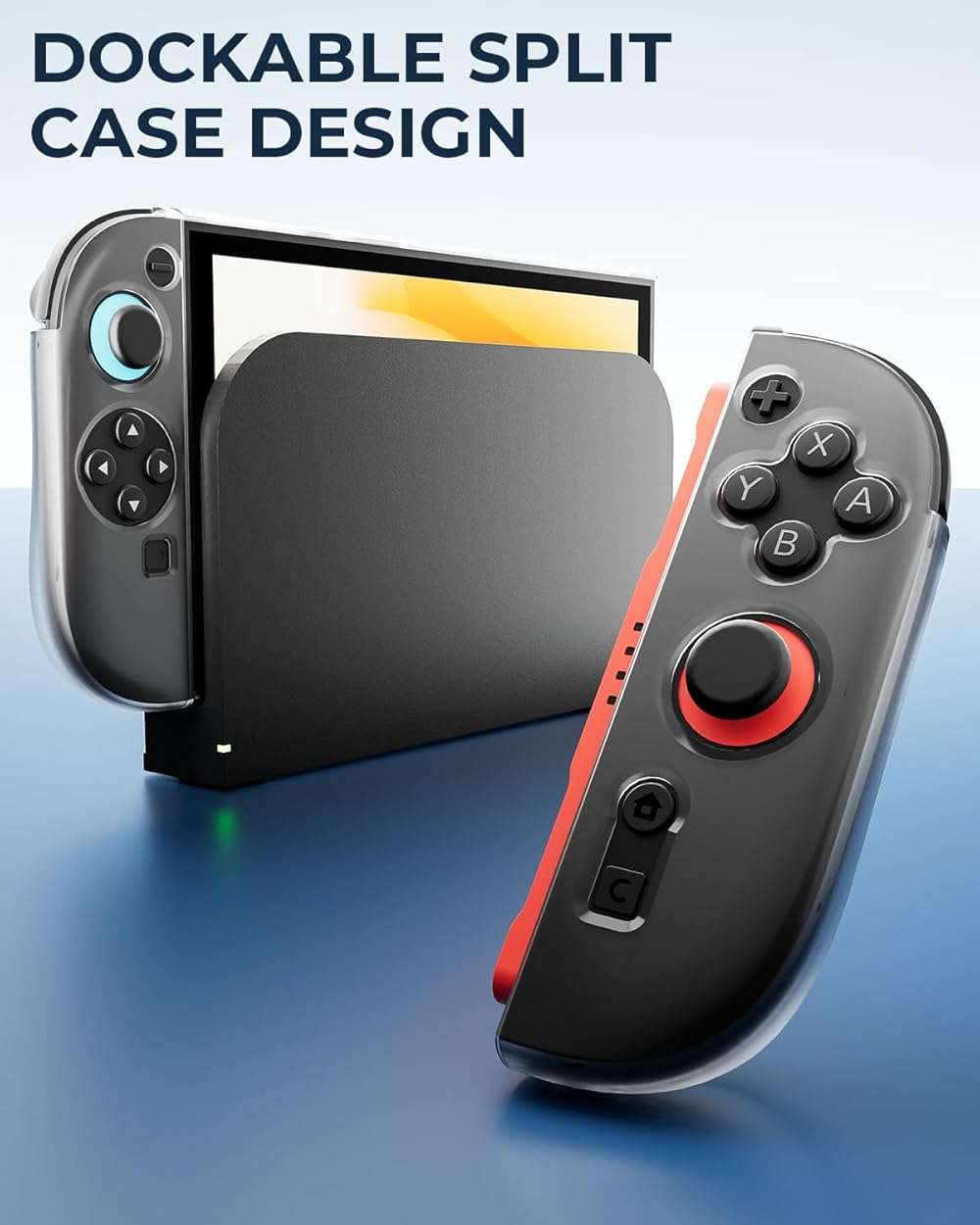 Pro Controllers Accessories Bundle for Nintendo Switch 2 18-in-1: Carrying Case, Screen Protector, Thumb Grip for Joycon, Dockable Console Protective Cover Shell, Steering Wheel, 2025 Switch2 Game Kit - Image 8
