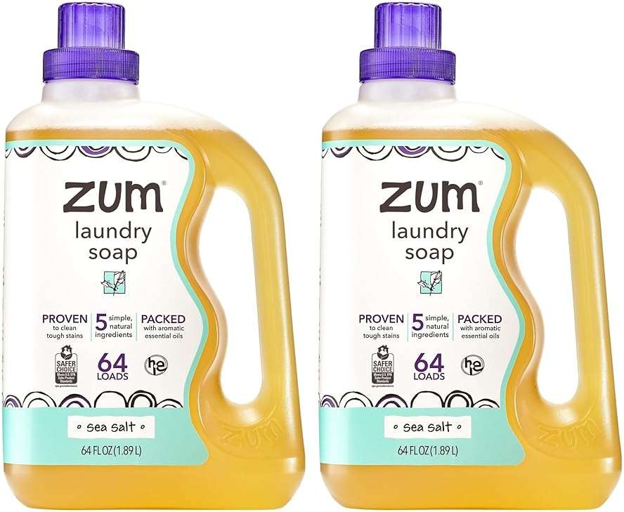 Zum by Indigo Wild Laundry & Home Cleaning Bundle – Sea Salt – Plant-Based Liquid Laundry Soap (64 fl oz, 2 Pack) + Natural All-Purpose Surface Cleaner (16 fl oz) - Image 2