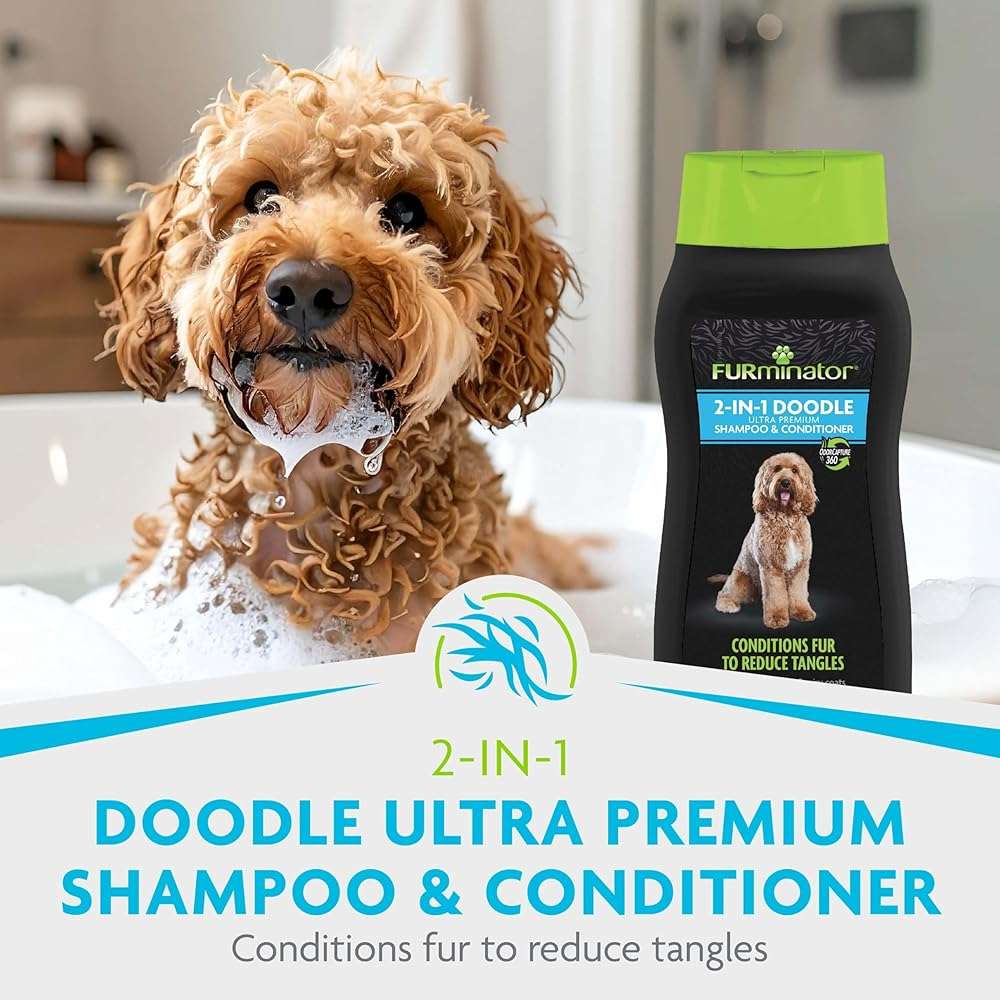 FURminator 2-in-1 Doodle Ultra Premium Shampoo & Conditioner, 16 Ounces, Conditions Fur to Reduce Tangles for Curly, Long, Silky & Wiry Coats - Image 3