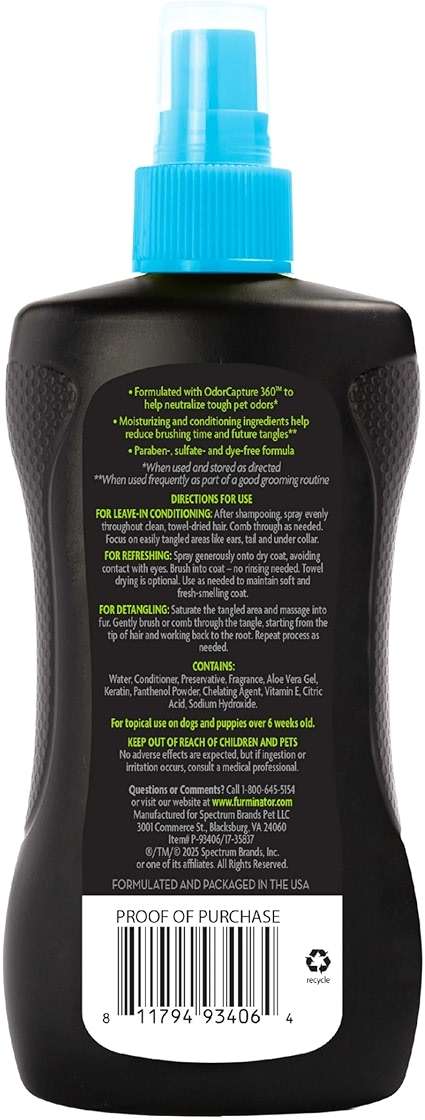 FURminator deTangling Leave-in Conditioner Spray, 8.5 Ounces, Lightly Scented, Gentle Ingredients Keep Coat and Skin Moisturized - Image 2