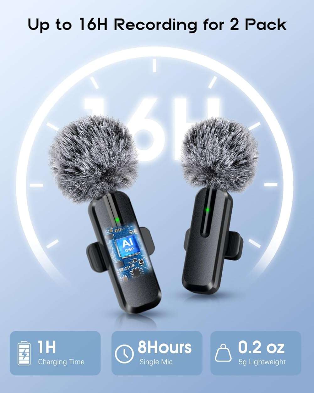Wireless Mini Microphone for iPhone, Android - 2 Pack Lavalier Microphone for Video Recording, 2 In 1 Noise Reduction Lapel Mic for Ipad, Clip-on Mini Mic with USB-C for Content Creators Podcast - Image 4