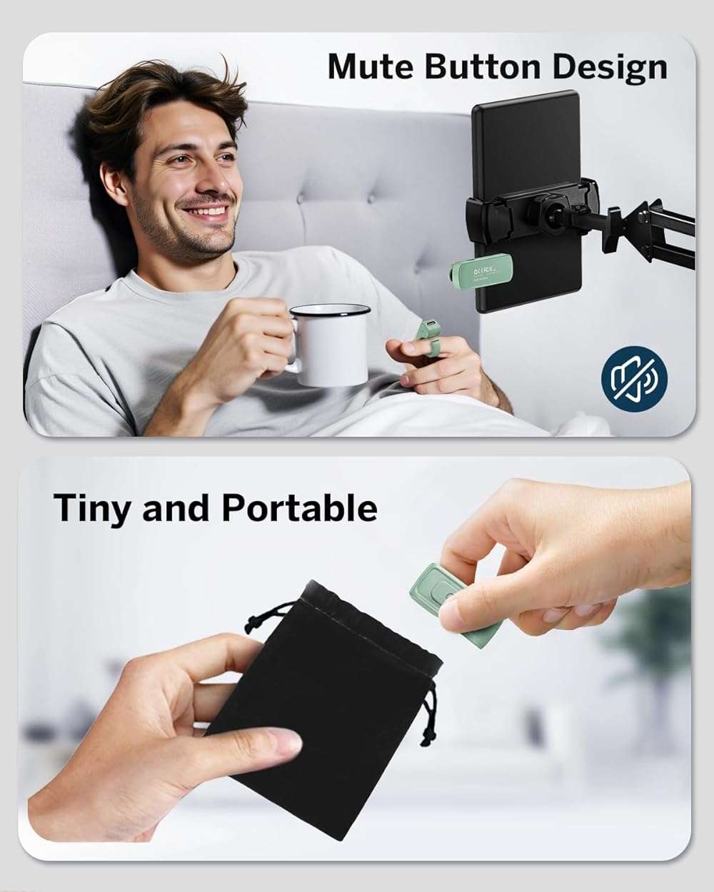 [Case-Friendly] Remote Control Page Turner Ring for Kindle Paperwhite Oasis Scribe Kobo eReaders, Camera Camcorder Remote Controls, Page Turner Clicker for iPhone ipad Tablets with Storage Bag Green - Image 6