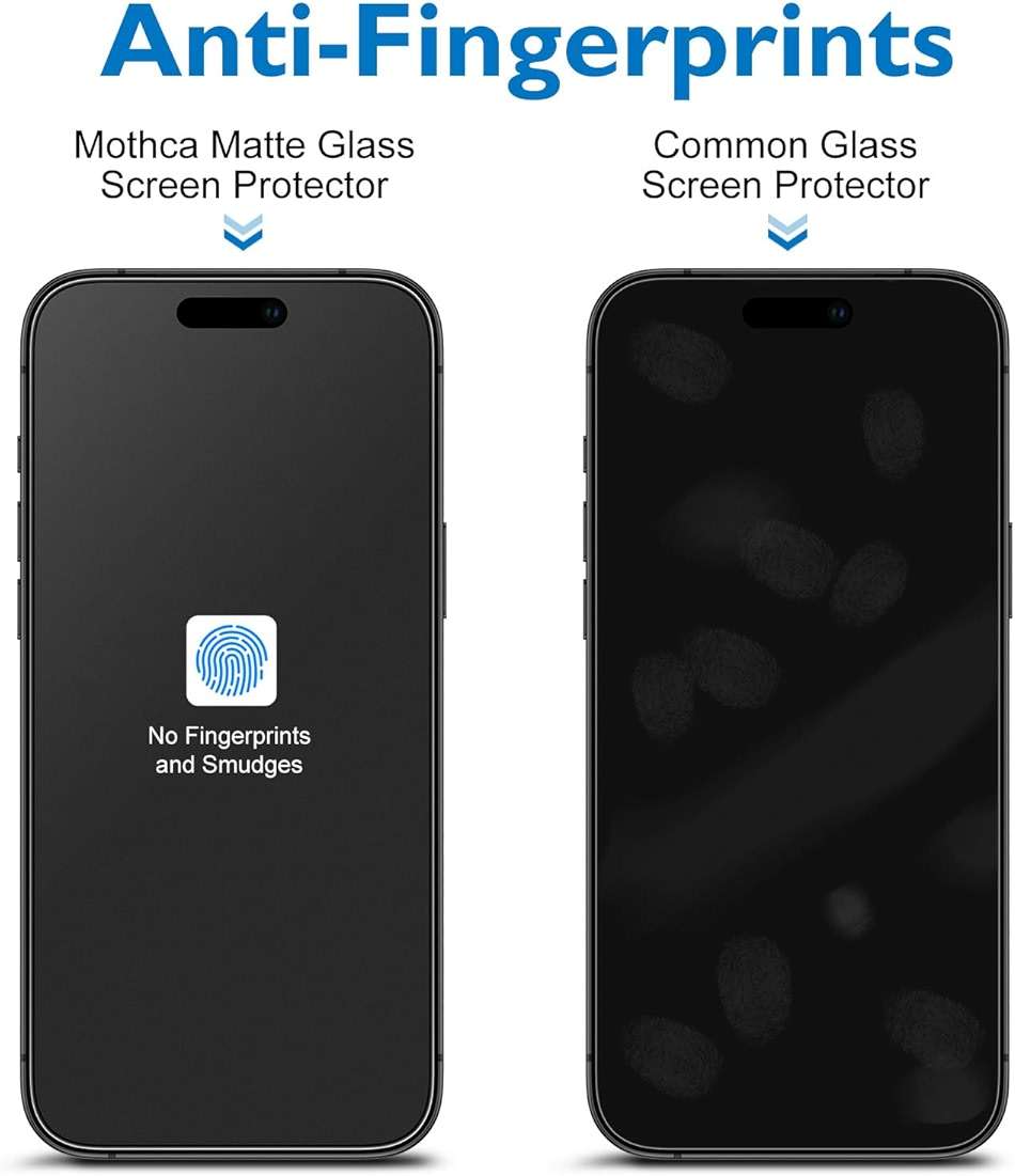 Mothca 2 Pack Matte Glass Screen Protector for iPhone 17 [6.3 inch] + 2 Pack Camera Lens Protector, Anti-Glare & Anti-Fingerprint Case Friendly Tempered Glass, Bubble Free, Smooth as Silk - Image 2