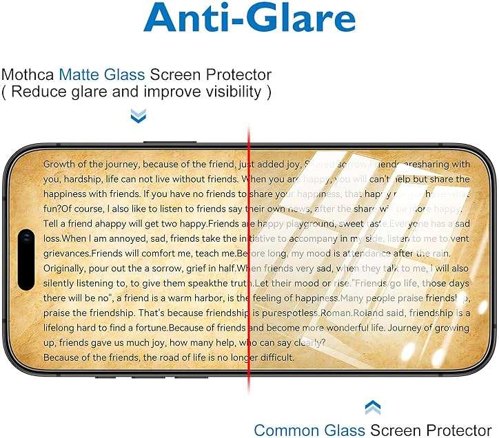 Mothca 2 Pack Matte Glass Screen Protector for iPhone 17 [6.3 inch] + 2 Pack Camera Lens Protector, Anti-Glare & Anti-Fingerprint Case Friendly Tempered Glass, Bubble Free, Smooth as Silk - Image 5