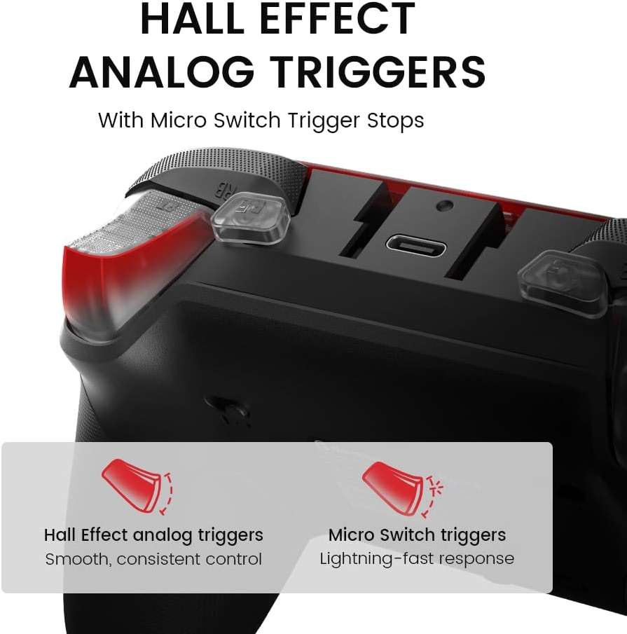 GameSir G7 Pro Wired Controller for Xbox Series X|S, Xbox One, Wireless Gamepad for PC&Android with TMR Sticks, Hall Effect Analog Triggers, 1000Hz Polling Rate, 3.5mm Audio Jack - Black - Image 6