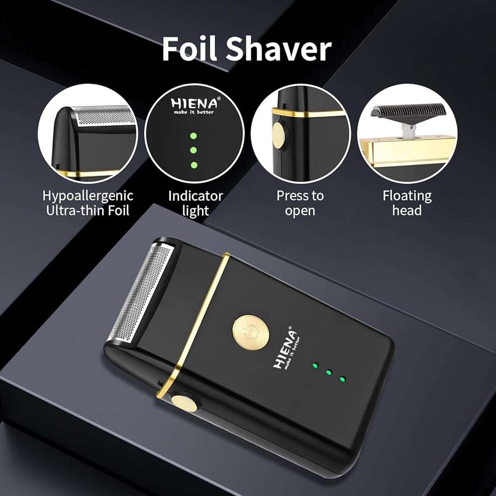 Professional Hair Clippers for Men, Cordless Complete Barber Kit with Electric Hair Clipper T-Blade Beard Trimmer Foil Shaver, Men's Hair Cutting Grooming Kit, 8 Guide Combs, Barber or Home - Image 5