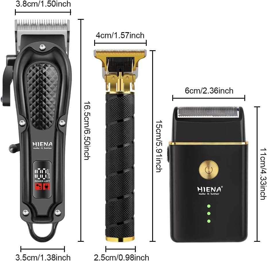 Professional Hair Clippers for Men, Cordless Complete Barber Kit with Electric Hair Clipper T-Blade Beard Trimmer Foil Shaver, Men's Hair Cutting Grooming Kit, 8 Guide Combs, Barber or Home - Image 9