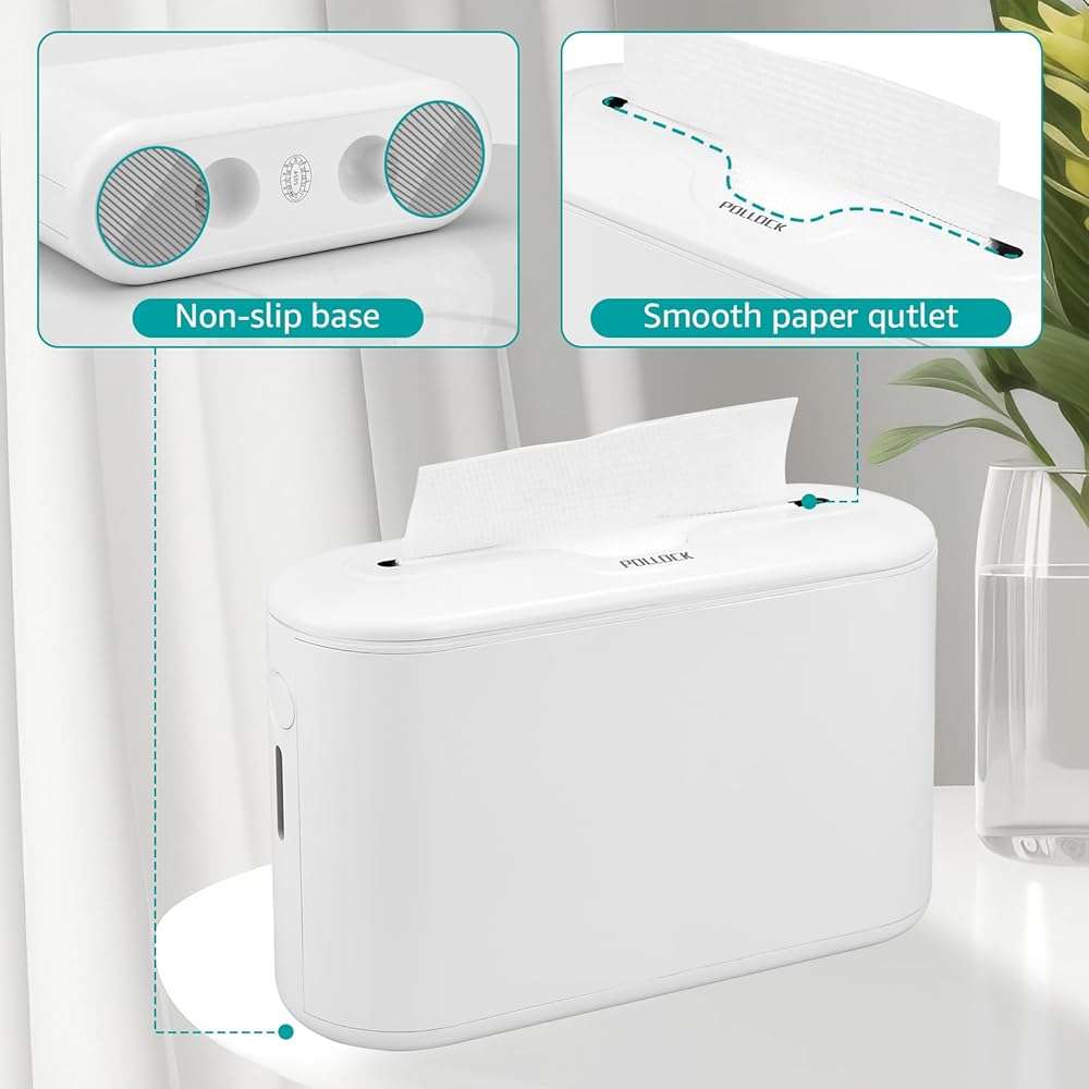 Paper Towel Holder Countertop, Commercial Paper Towel Dispenser, Multifold Trifold Z-Fold Paper Towel Dispenser, Hand Towel Dispenser, Napkin Holder Dispenser for Home Kitchen Restaurant (White-M) - Image 4